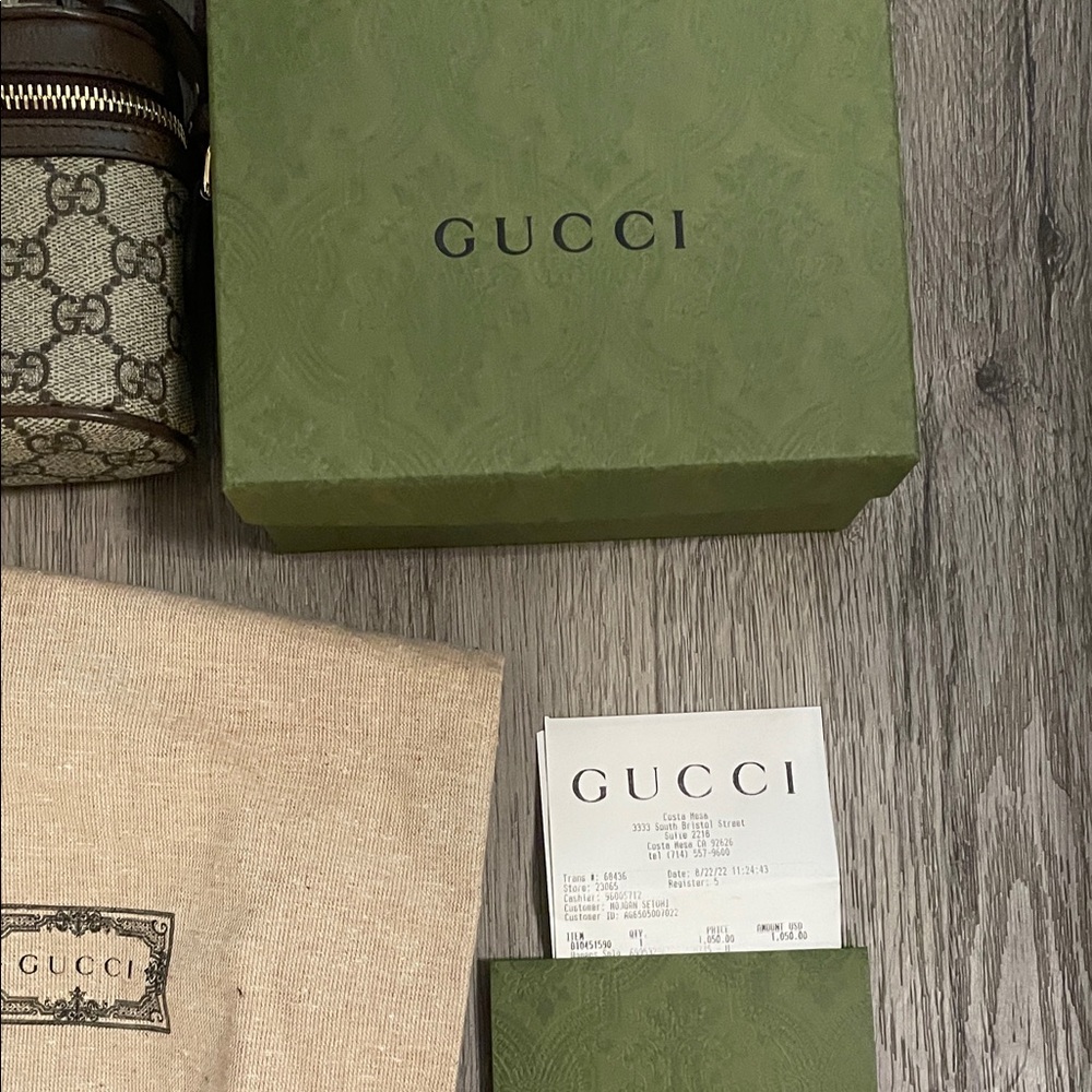 Gucci Beige and Brown Mini Bag with Green-Red Stripe - Picture 3 of 4